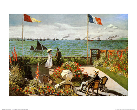 Balcony on the Sea at Saint Adresse - Claude Monet Paintings